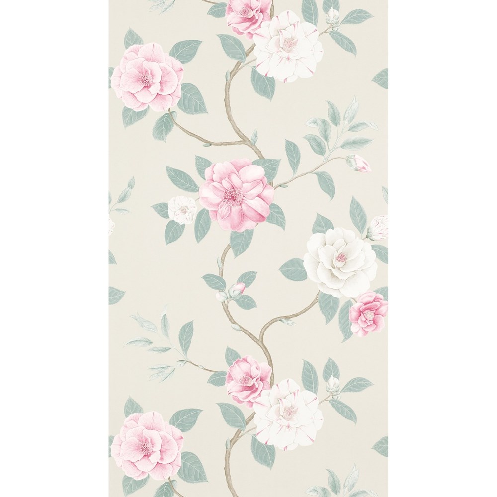 Christabel Wallpaper 213376 by Sanderson in Rose Pewter Grey